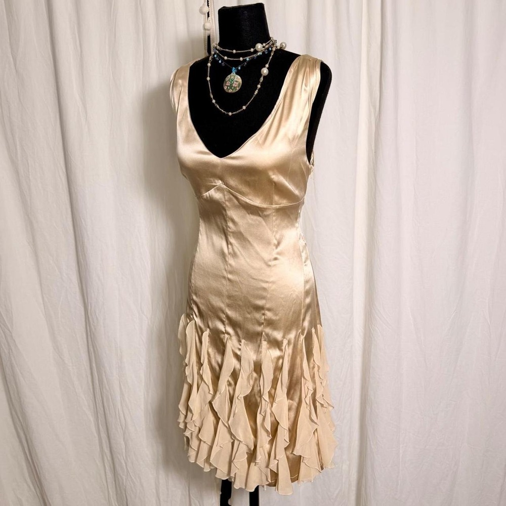 Express Silk Ruffle Midi Dress – Size 8